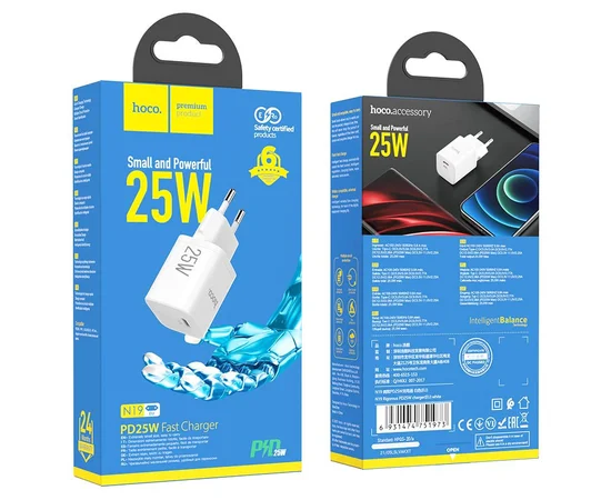 СЗУ HOCO N19 Rigorous PD25W 1Type-C Белый