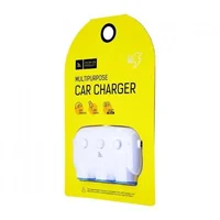 АЗУ с разветвителем прикуривателя Hoco C1 (3 порта+2USB/3.1A) White