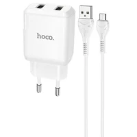 СЗУ HOCO N7 (2USB/2,1A) + USB - MicroUSB Белый