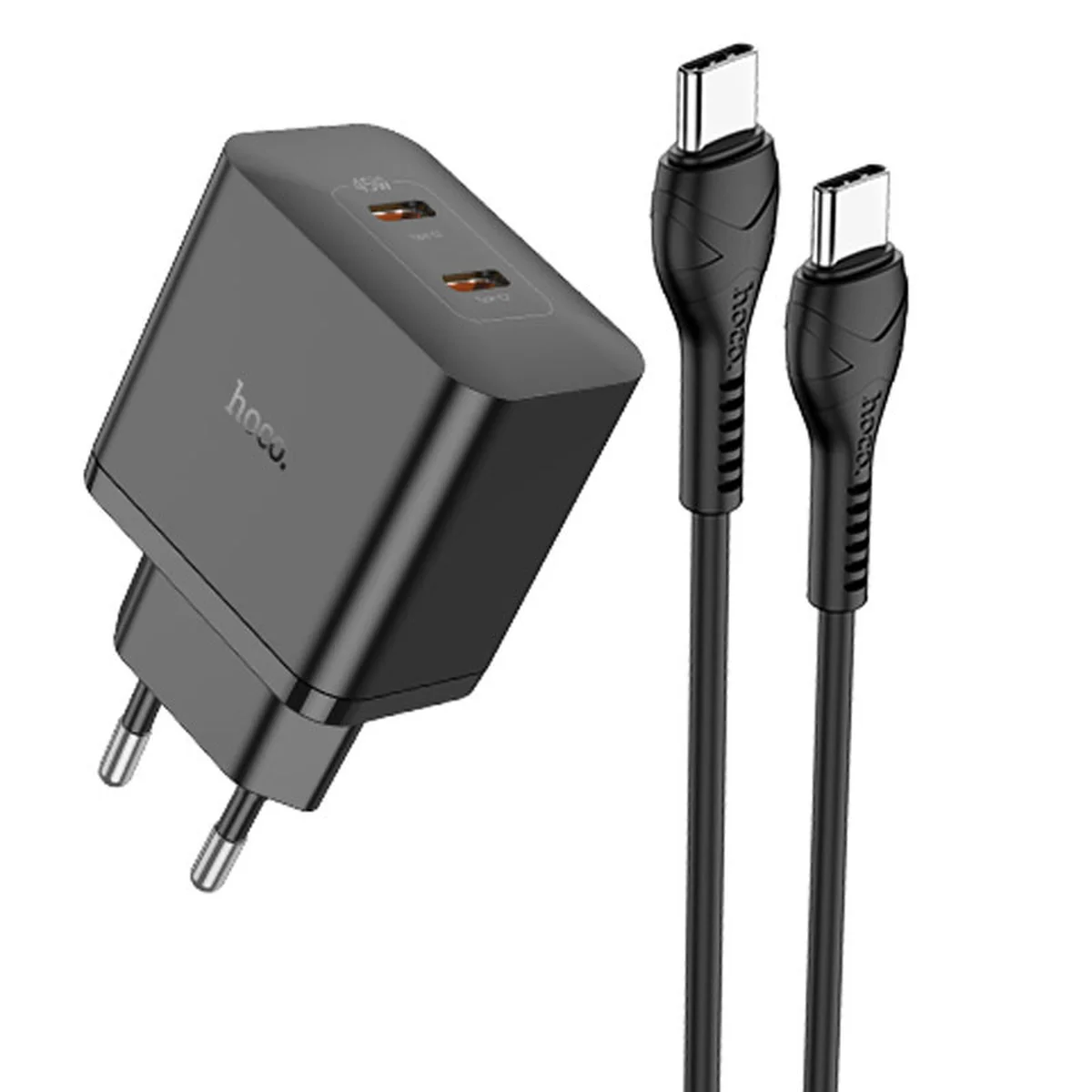 СЗУ Hoco N35 Streamer PD45W (2C) + Type-C to Type-C Black