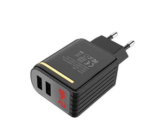 СЗУ Hoco C39A с дисплеем (2USB 2.4A) Черный