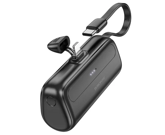 Портативний зарядний пристрій Power Bank BOROFONE BJ41 Pocket with cable 5000 mAh Black