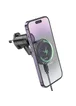 Автодержатель с БЗУ Hoco HW6 Vision metal magnetic (air outlet) Black / Metal gray