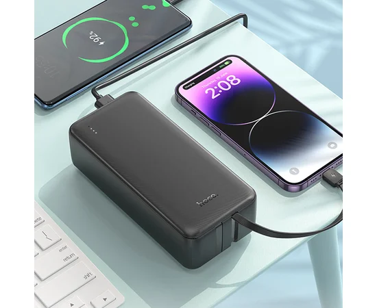 Портативное зарядное устройство Power Bank Hoco J118B Speed energy with cable 30 000 mAh Black