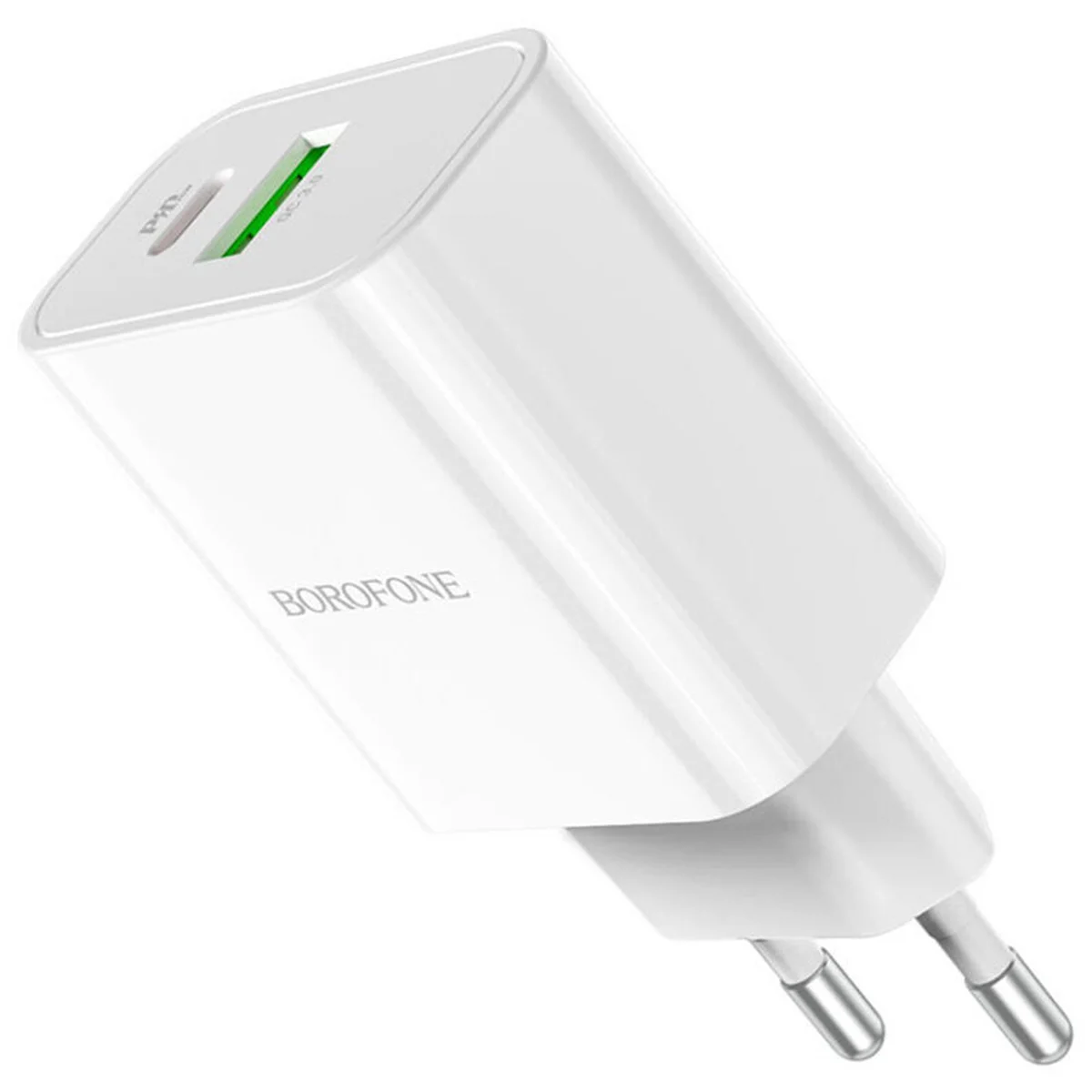 СЗУ Borofone BA55A PD20W+QC3.0 (1USB/1Type-C/3A) Белый
