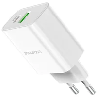 СЗУ Borofone BA55A PD20W+QC3.0 (1USB/1Type-C/3A) Белый
