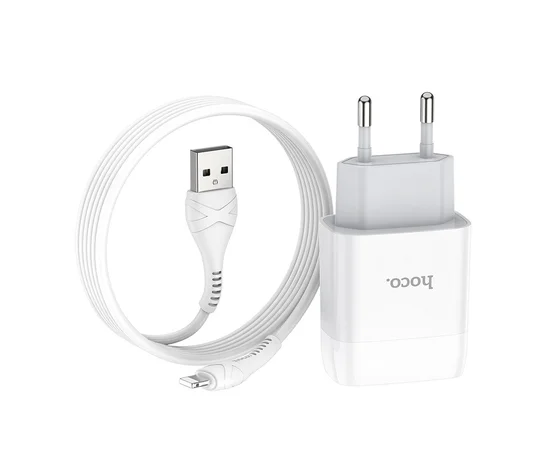СЗУ Hoco C72A (1USB/2.1A) + Lightning Белый