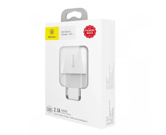 СЗУ Baseus Mini Dual-U 2USB 2.1A Белый