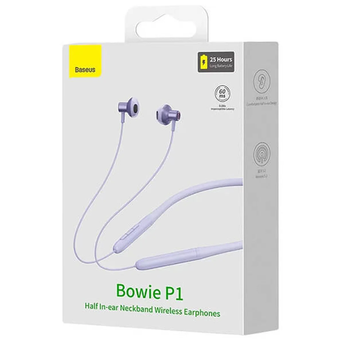 Беспроводные наушники Baseus Bowie P1 Half In-ear Neckband Wireless Earphones (NGPB000) Purple