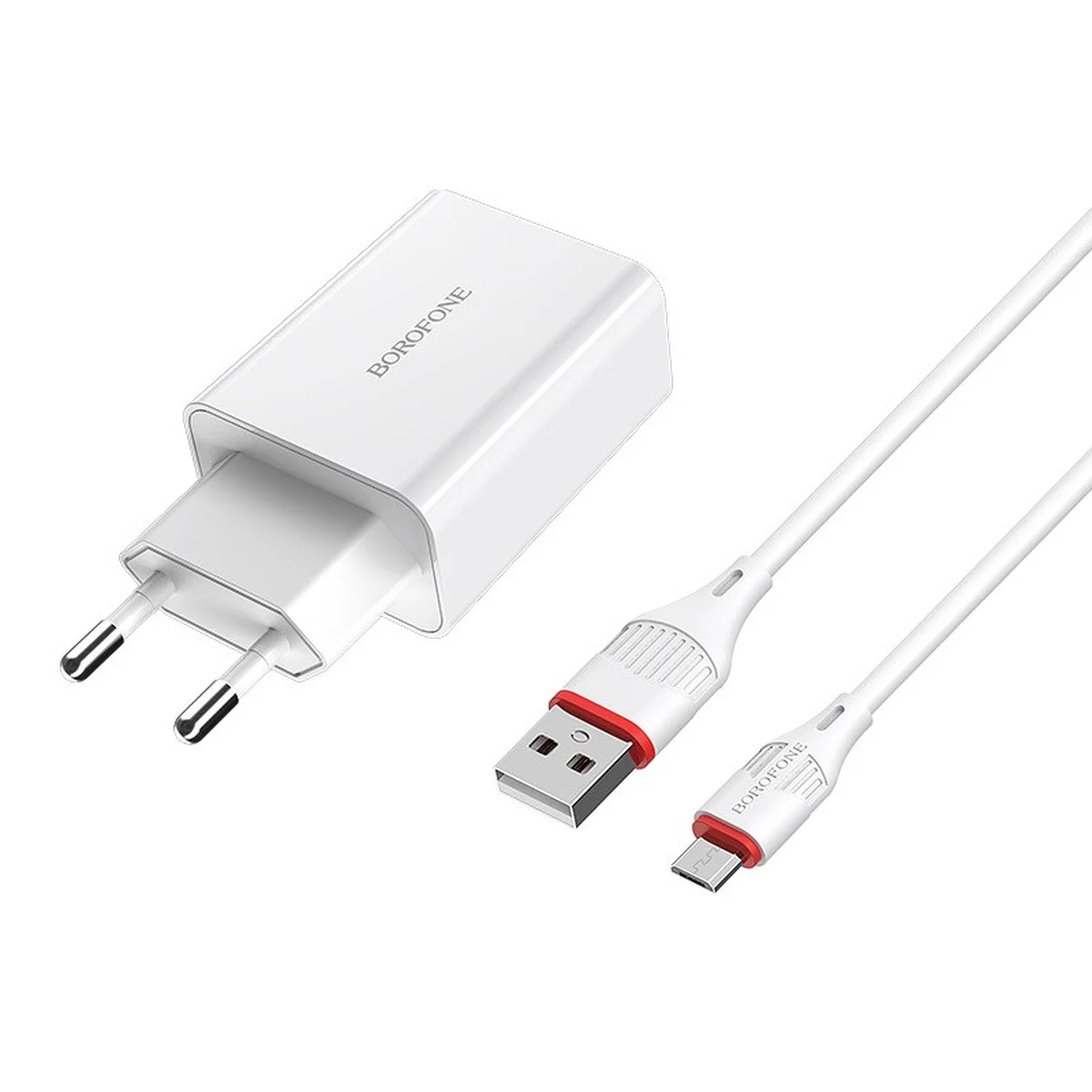 СЗУ Borofone BA21A Long journey QC3.0 (1USB/3A) + MicroUSB Белый