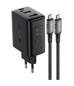 СЗУ Acefast A17 65W GaN multi-function HUB + кабель Type-C to Type-C Black