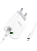 СЗУ HOCO C80A Rapido PD+QC3.0 Type-C + USB + Type-C to Lightning cable Белый