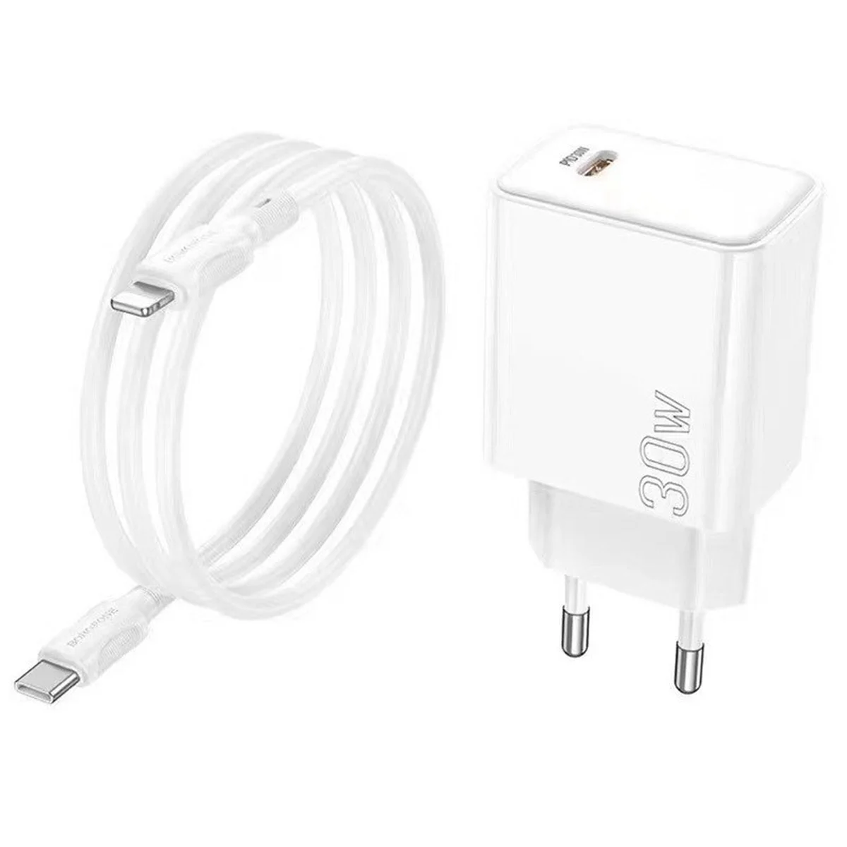 СЗУ Borofone BA77A PD30W+QC3.0 + Type-C + Lightning White