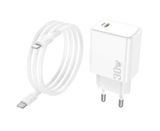 СЗУ Borofone BA77A PD30W+QC3.0 + Type-C + Lightning White