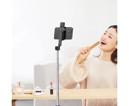 Монопод для селфи Borofone BY8 с треногой + съемный BT пульт Черный