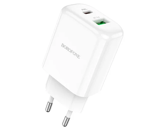СЗУ Borofone BN4 PD20W+QC3.0 (1USB/1Type-C/3A) Белый