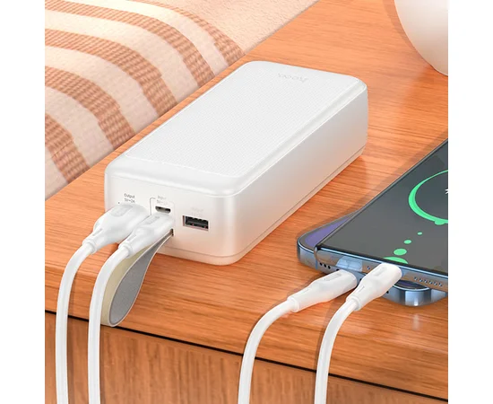 Портативное зарядное устройство Power Bank Hoco J111B Smart charge 30 000 mAh White