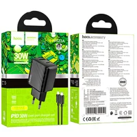 СЗУ Hoco CS23A Sunlight PD30W+QC3.0 + Type-C to Lightning Black