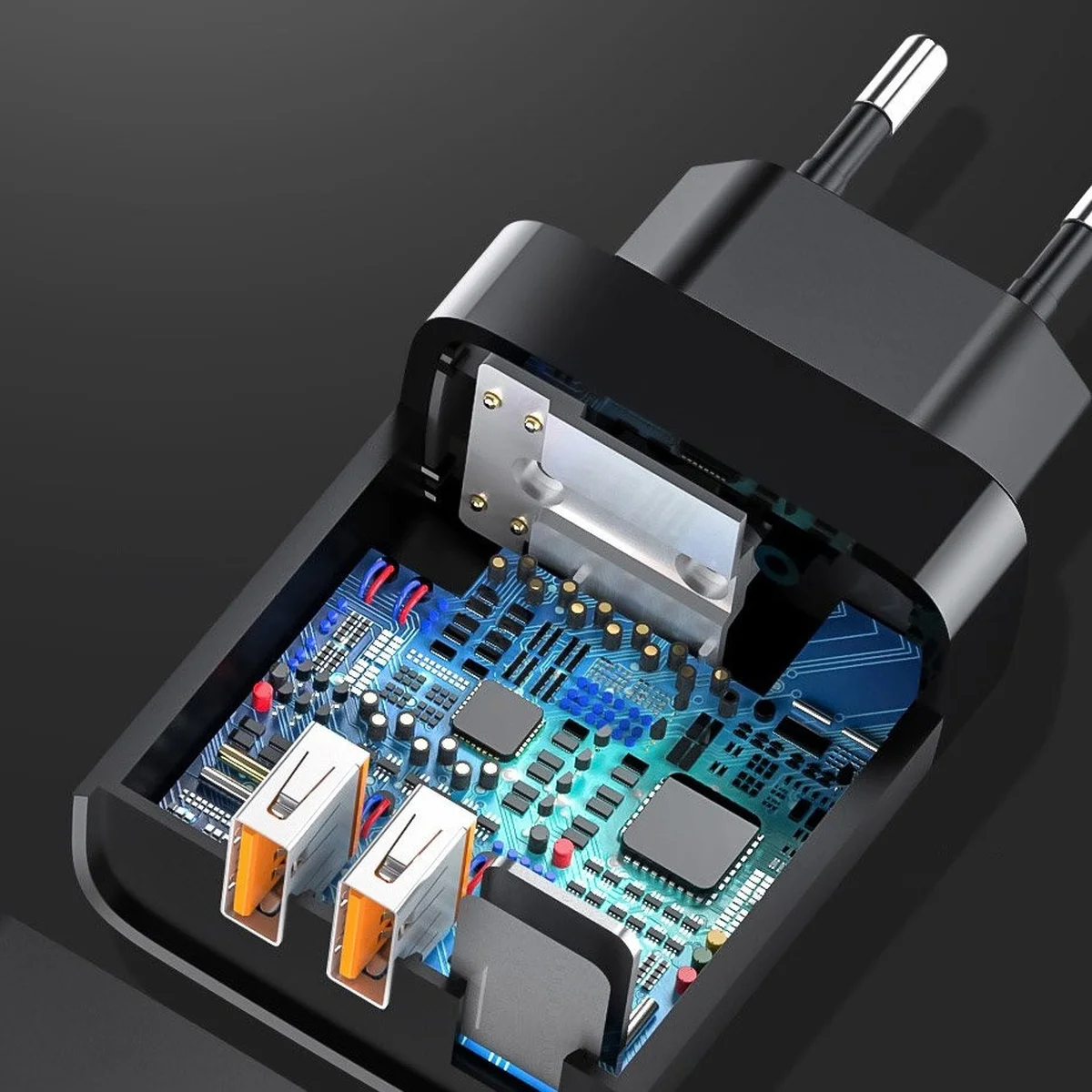 СЗУ Baseus Mirror Lake Dual QC Digital Display 2USB Чорний