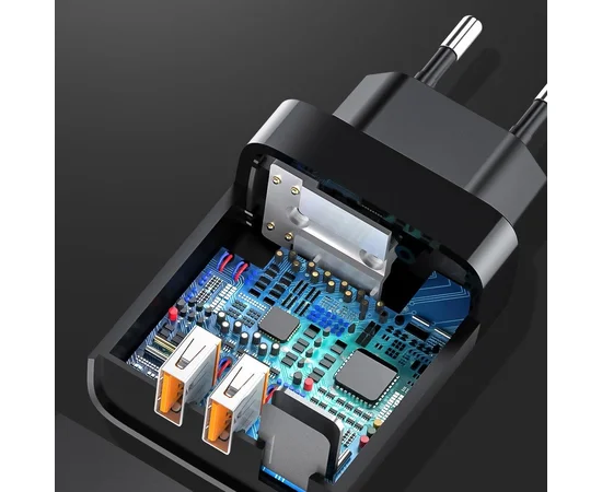 СЗУ Baseus Mirror Lake Dual QC Digital Display 2USB Черный