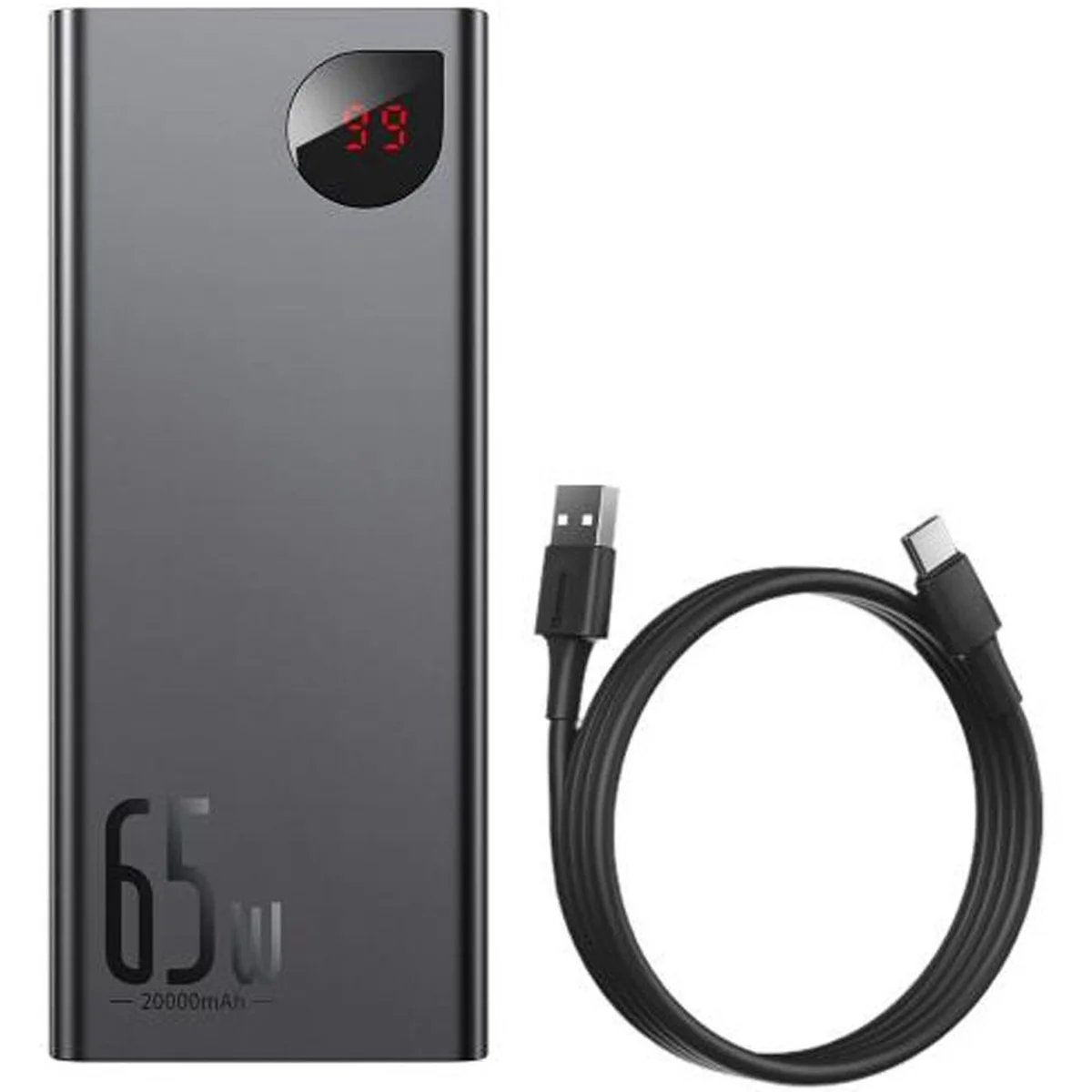Портативное зарядное устройство Baseus Adaman Metal Digital Display QC 65W 20000mAh (PPIMDA-D) Black