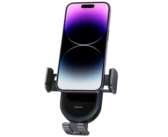 Автодержатель с БЗУ Baseus LightChaser Wireless Charging Electric Car Mount 15W (C40355900121-00) Black