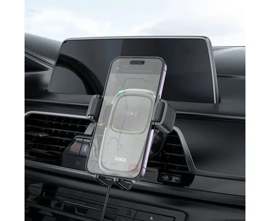 Автодержатель с БЗУ Hoco HW1 Pro Black