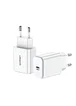 СЗУ USAMS T14 PD Fast Travel Charger+Type-C to Lightning Fast Charging Cable Белый
