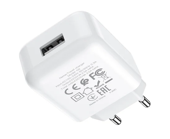 СЗУ HOCO N2 (1USB/2.1A) + USB - Lightning Белый