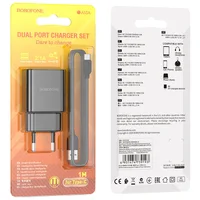 СЗУ Borofone BA53A Powerway (2USB/2.1A) + Type-C Черный