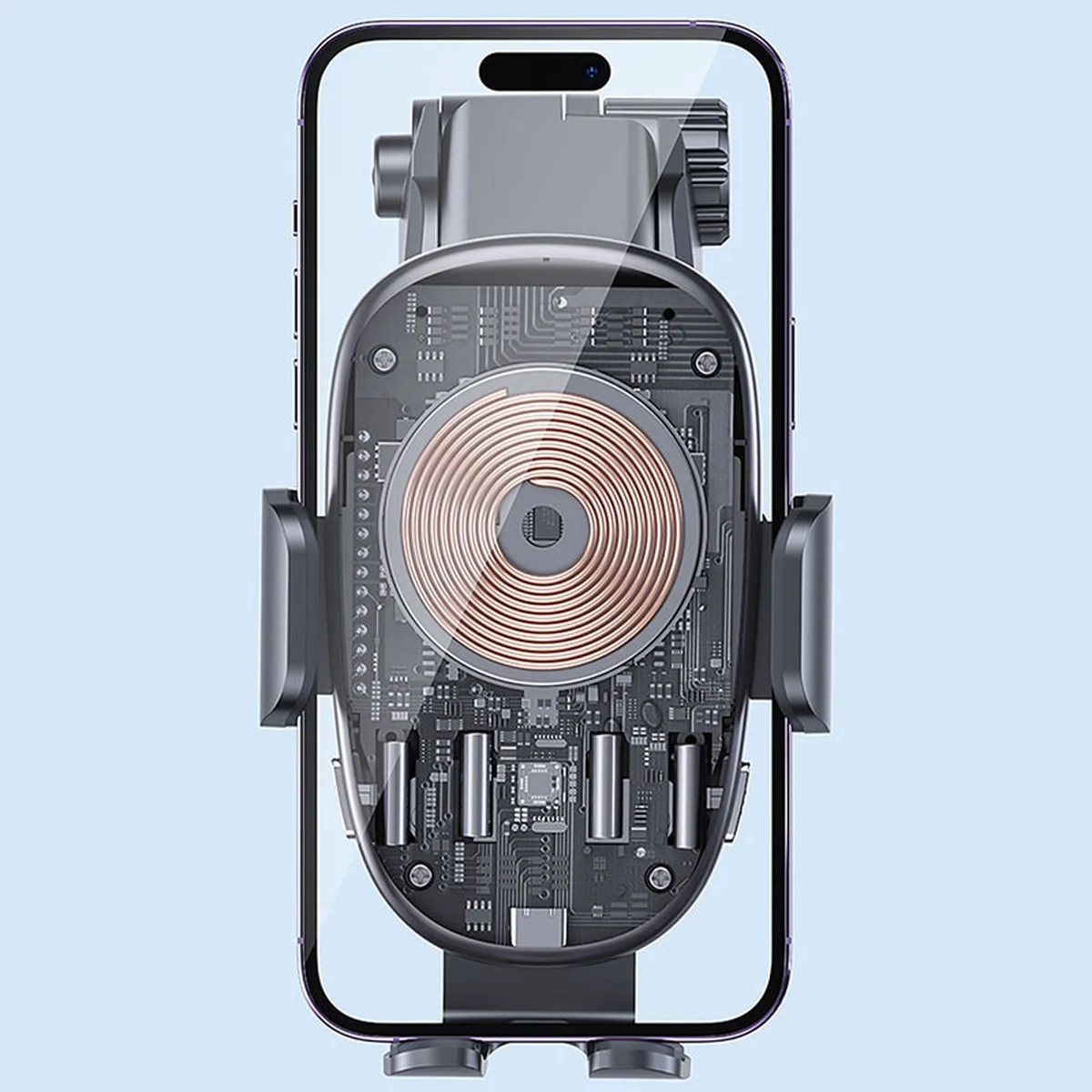 Автоутримувач із БЗУ Usams US-CD187 15W with Colorful Light Black