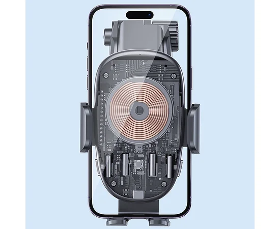 Автодержатель с БЗУ Usams US-CD187 15W with Colorful Light Black