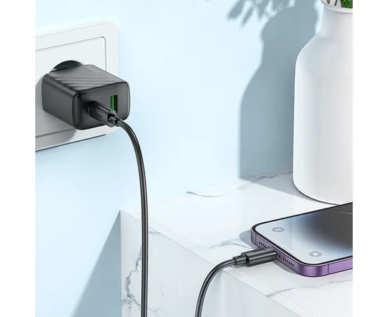 СЗУ Hoco CS23A Sunlight PD30W+QC3.0 + Type-C to Lightning Black