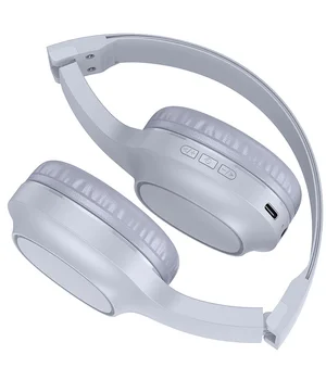 Накладні бездротові навушники Hoco W46 Charm Light blue gray