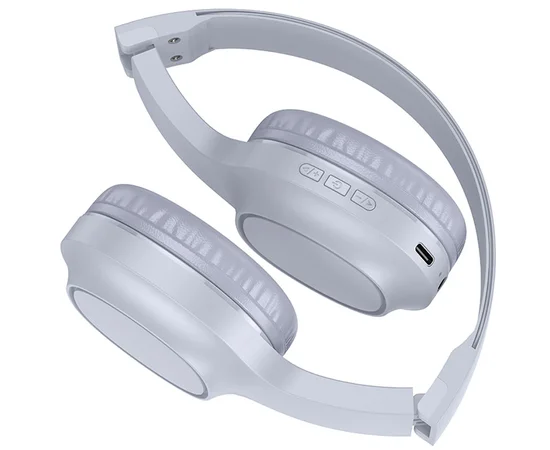 Накладные беспроводные наушники Hoco W46 Charm Light blue gray