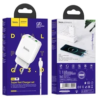 СЗУ HOCO N6 QC3.0 (2USB/3A) + USB - Type-C Белый