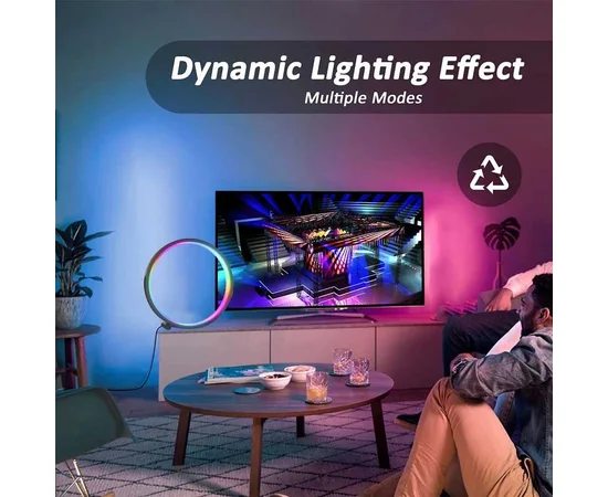 Настольная LED лампа RGB Intelligent circular atmosphere light Bluetooth USB with app Black