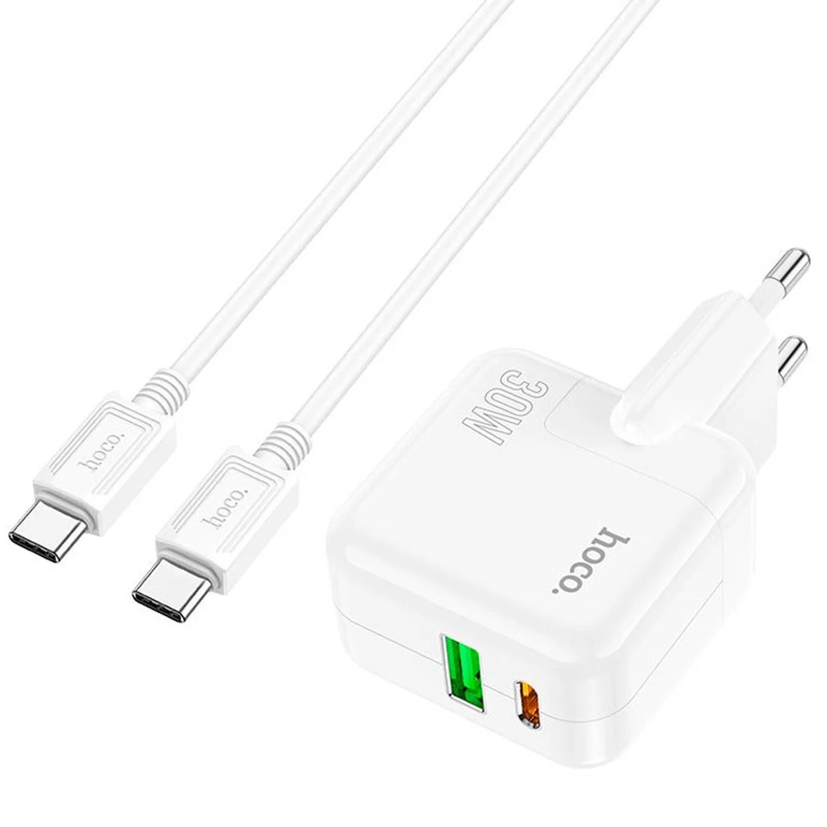 СЗУ Hoco C111A PD 30W+QC3.0 Type-C to Type-C White