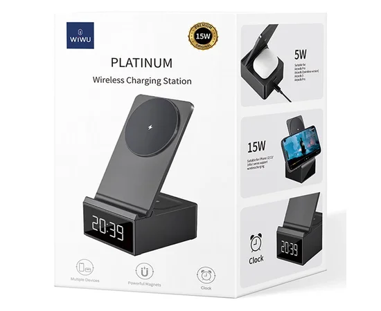 БЗУ WIWU Wi-W011 3 in 1 wireless charger Black