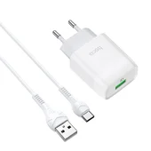 СЗУ Hoco C72Q QC3.0 (1USB / 2A) + Type-C Білий