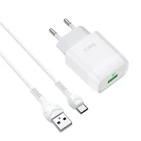 СЗУ Hoco C72Q QC3.0 (1USB/2A) + Type-C Белый