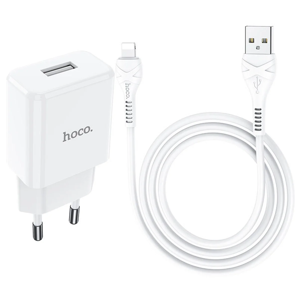 СЗУ Hoco N9 (1USB/2,1A) + Lightning Белый