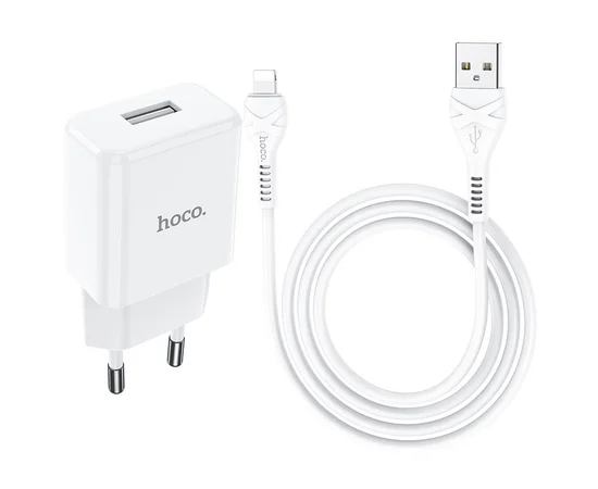 СЗУ Hoco N9 (1USB/2,1A) + Lightning Белый