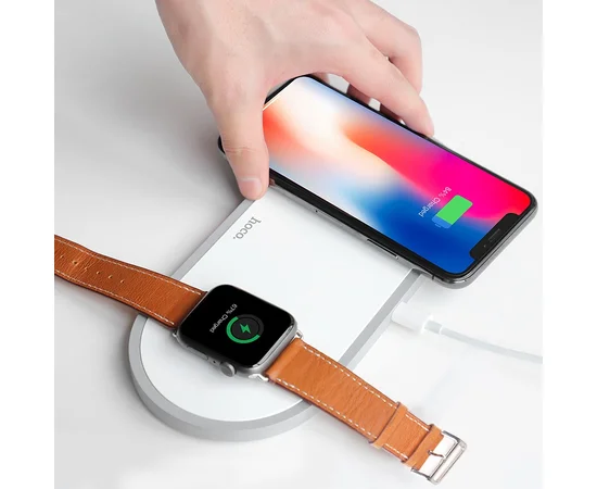 Беспроводное зарядное устройство HOCO CW20 2in1 Белый