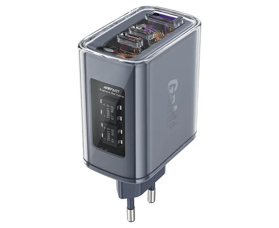 СЗУ Acefast A45 Exploration series PD65W GaN (2*USB-C+USB-A) Mica gray