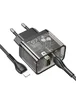 СЗУ Hoco N34 Dazzling PD20W+QC3.0 + Type-C to Lightning Transparent black