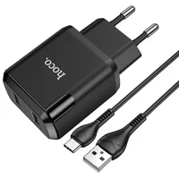 СЗУ HOCO N7 (2USB/2,1A) + USB - Type-C Черный
