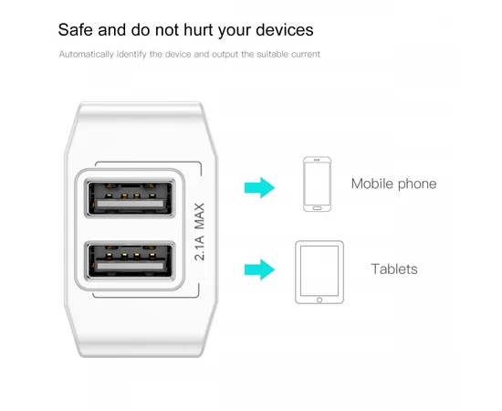 СЗУ Baseus Mini Dual-U 2USB 2.1A Белый