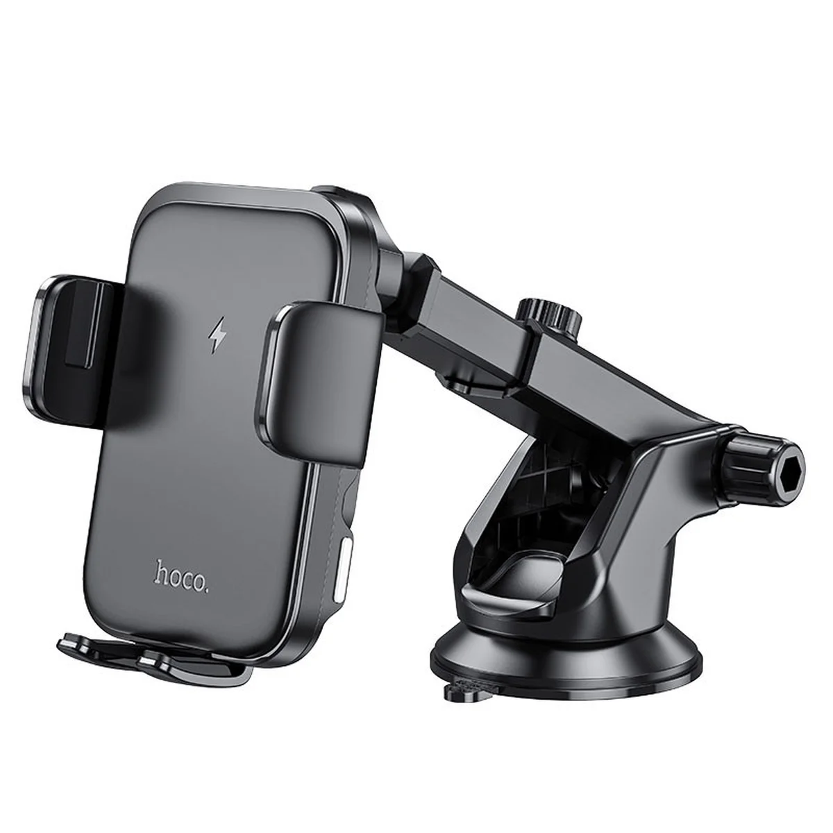 Автоутримувач із БЗУ Hoco HW11 Jenny three-axis linkage (center console) Black
