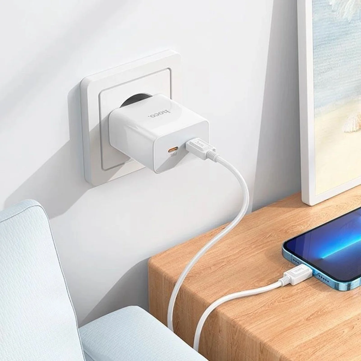 СЗУ Hoco C108A PD 35W (2 Type-C) White